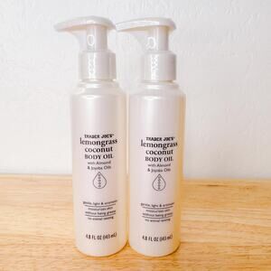 Trader Joes Exclusive Set Lemongrass Coconut Body Natural Oil Almond Jojoba NEW